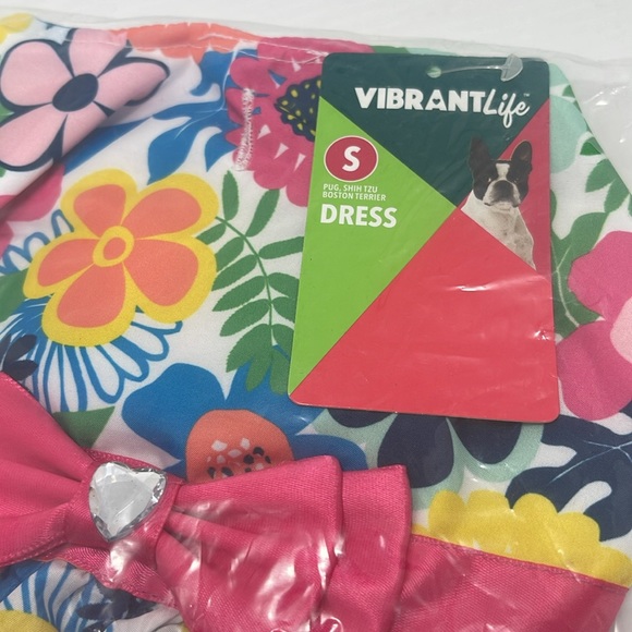 Vibrant Life Dog Pug, Shih Tzu, Boston Terrier Floral Dress NWT - Picture 6 of 11